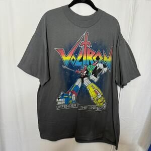 Voltron Defender of the Universe T-Shirt XL Charcoal Graphic Tee Retro Anime